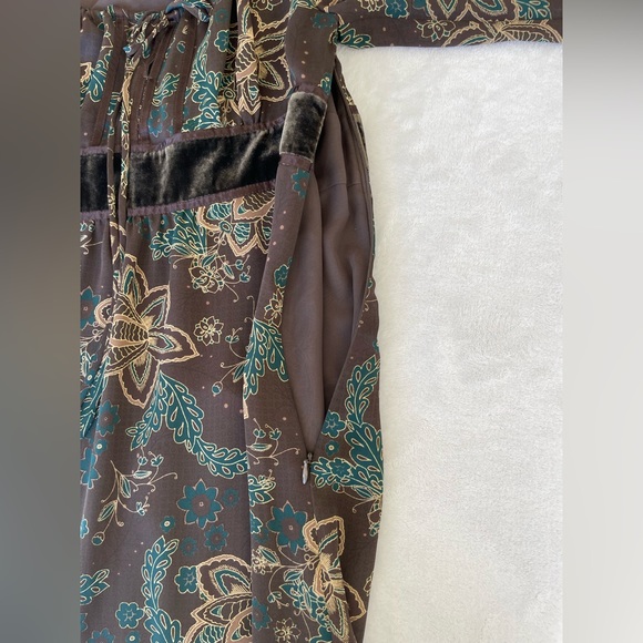 LOFT brown floral peasant dress - Picture 6 of 10